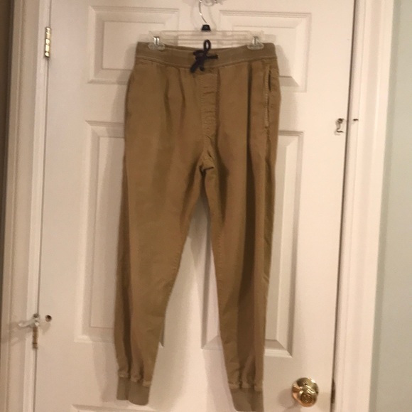 khaki colored joggers